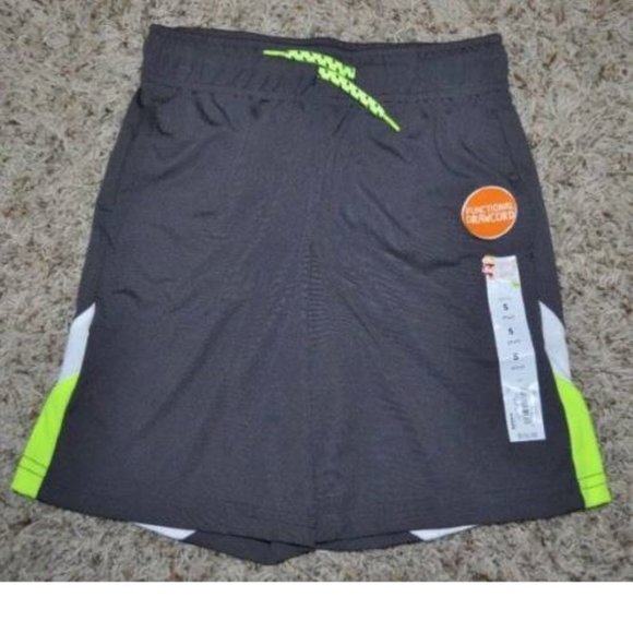 *Athletic Shorts sz 4 Dark Gray Mesh Jumping Beans Cooltek Elastic Waist Boys - Picture 1 of 2